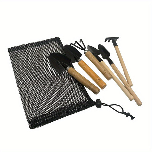 A set of 6 mini gardening tools for indoor plant care and maintenance, including pot planting, landscape creation, seed cultivation, fertilization, and soil loosening. Ideal for caring for