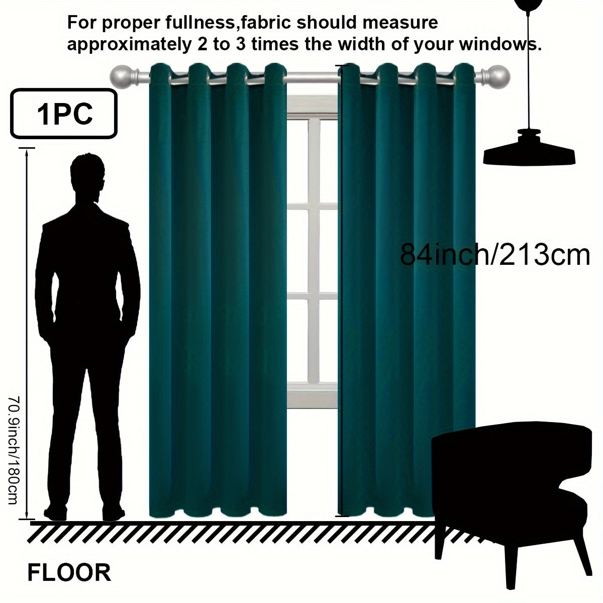 1PC Insulation and Blackout Circle Curtains, Ideal for Bedrooms and Living Rooms, Minimize Noise and Light Blocking