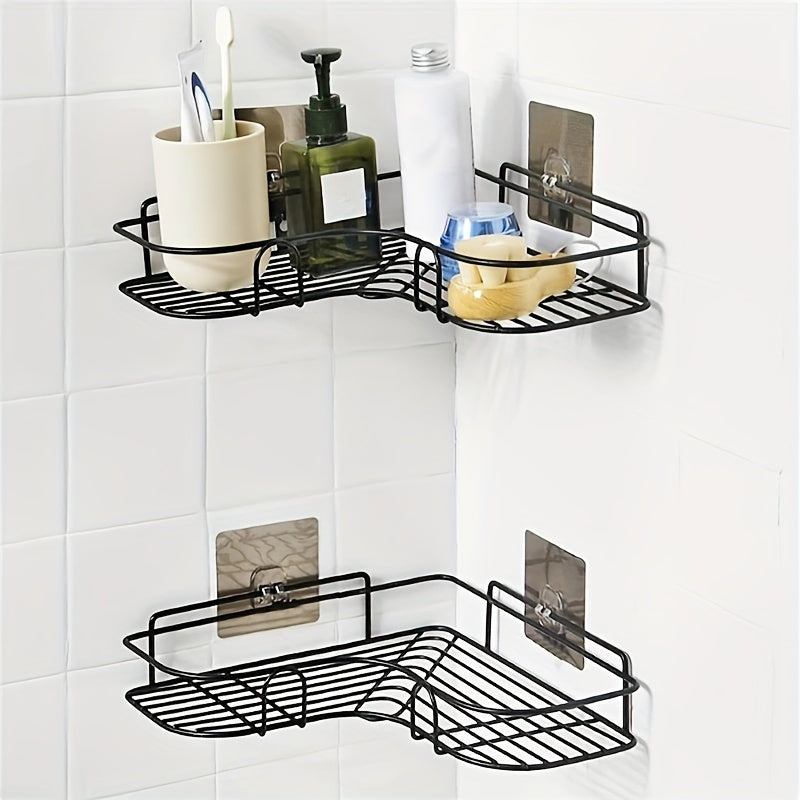 1pc Corner Shower Shelf for Bathroom Storage and Organization, with Shampoo Soap Holder and Caddy Basket.