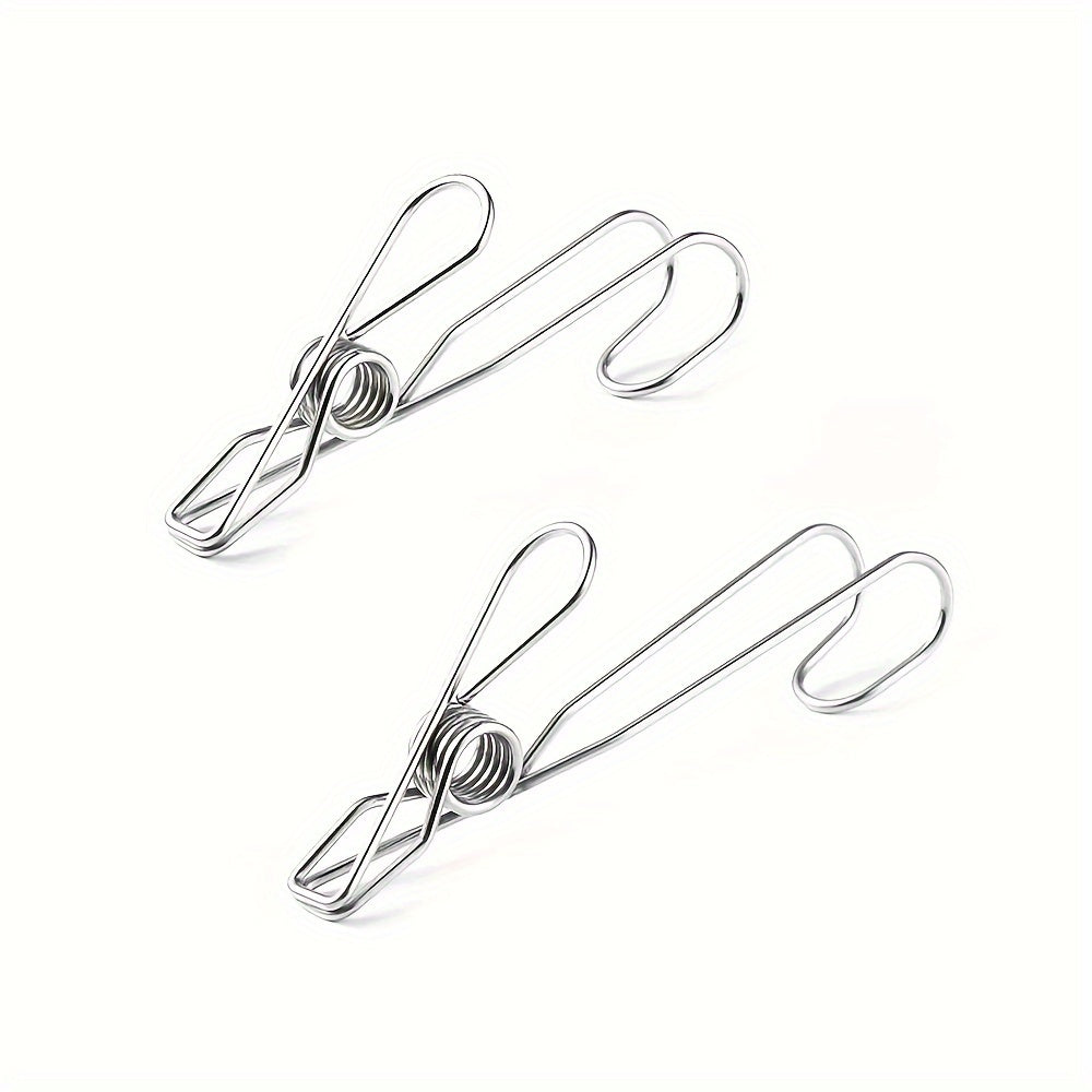 5-piece stainless steel hook set for hanging towels in the kitchen or bathroom, and for everyday use in the home. Can also be used for hanging snacks and securing items in windy conditions.