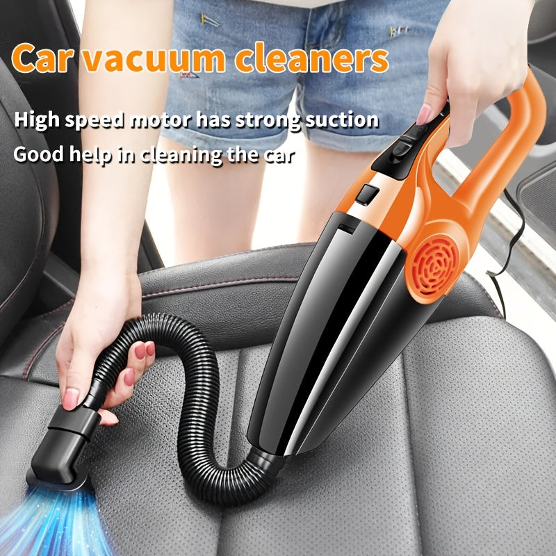 12V dual-use vacuum cleaner with strong suction for cars and households.