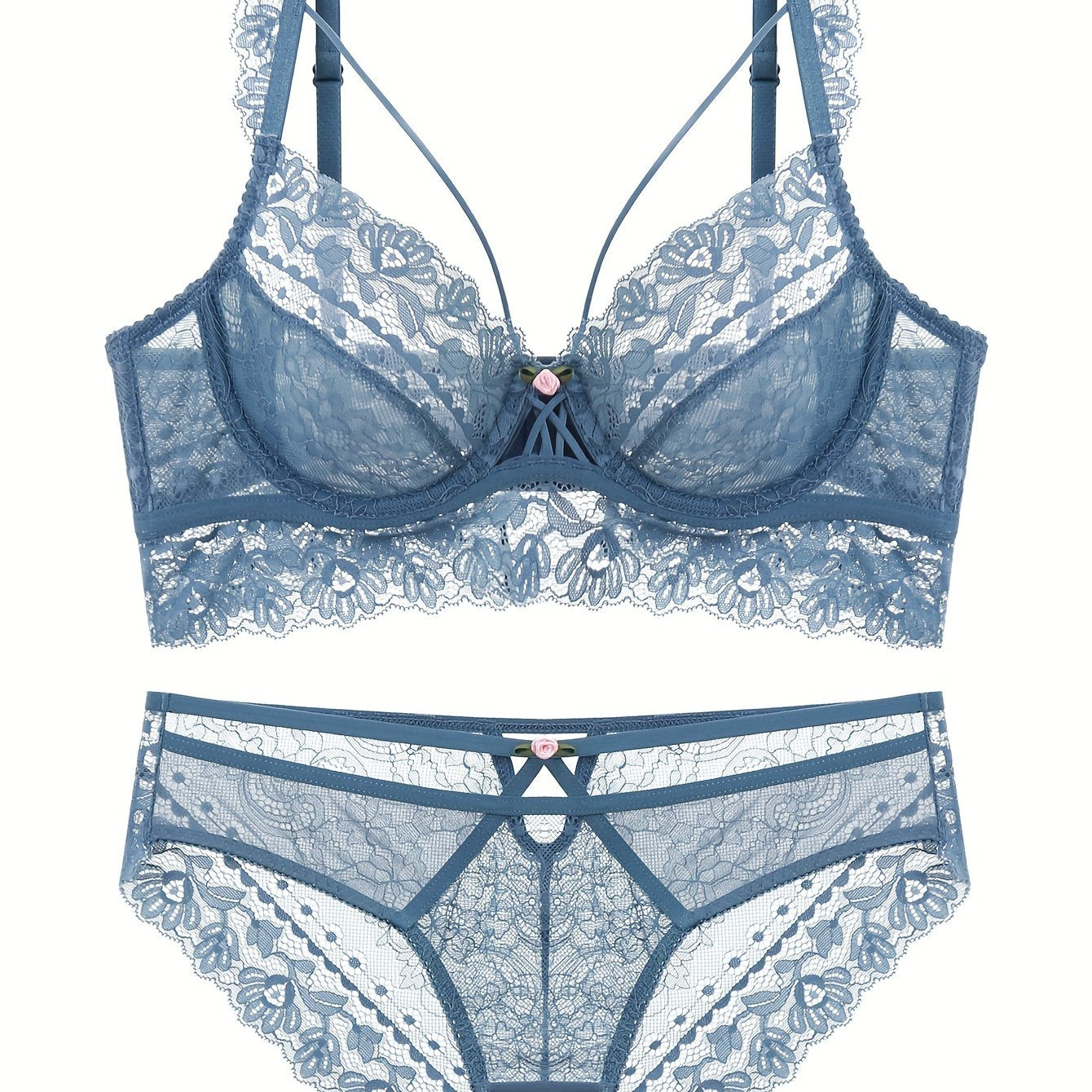 Elegant Floral Lace Lingerie Set for Women