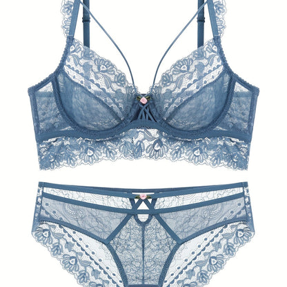 Elegant Floral Lace Lingerie Set for Women