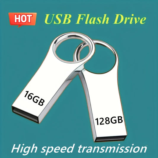 16GB-128GB Metal USB 2.0 Flash Drive for Computer/Laptop/Sound/Speaker/External Storage for Data/Photo/Video/Music