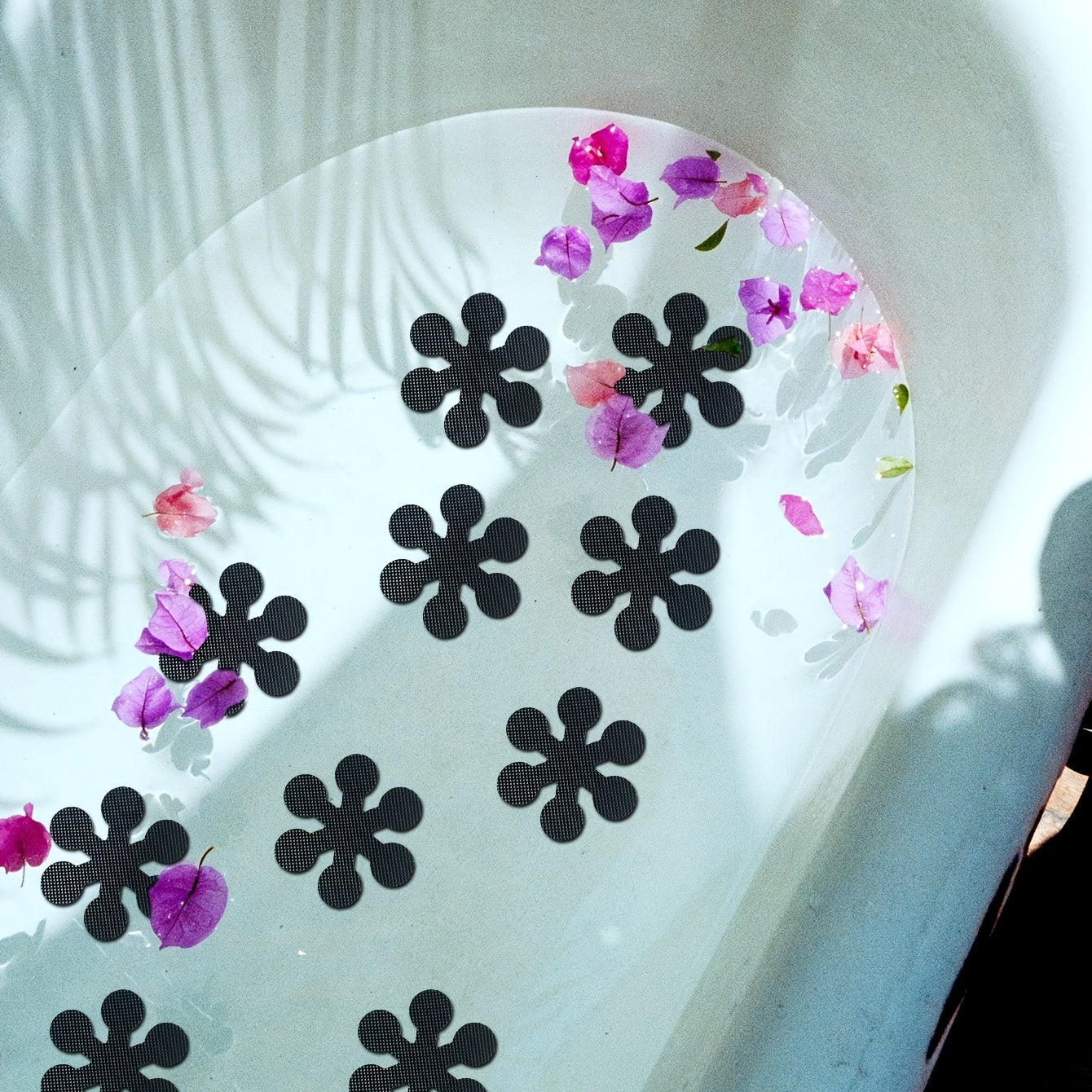 Set of 10 Non-slip Bathtub Stickers in Flower Shape, Perfect for Preventing Slips in Bathroom, Bathtub, Shower, and Stairs