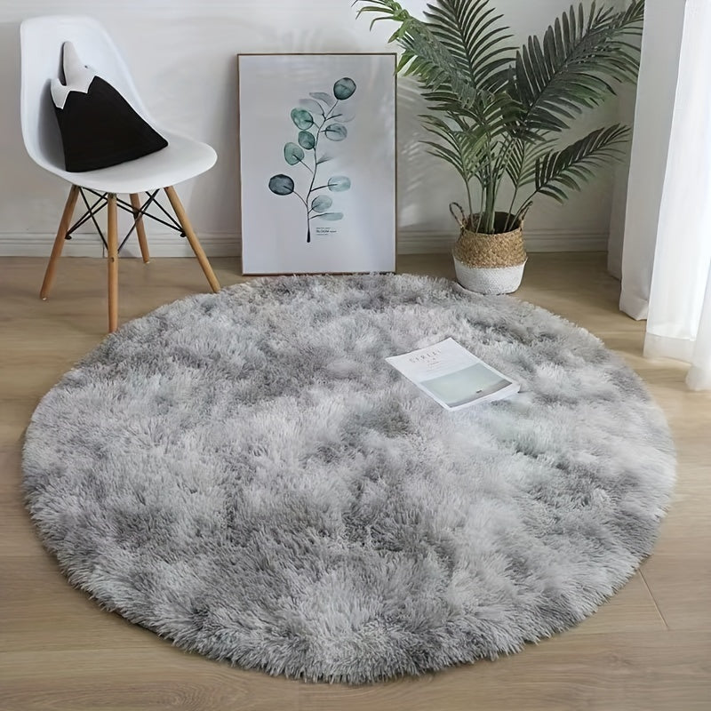 Best-Selling Soft & Fluffy Tie-Dye Round Mat - Luxuriously Thick at 3cm, Ideal for Living Room & Bedroom, Handwash Recommend, Made with Velvet for Ultimate Comfort, Gentle on Skin