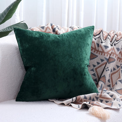 Luxurious velvet throw pillow cover with speckled texture, perfect for sofa and bed. Contemporary style with zip closure, machine washable. Made of 100% polyester.