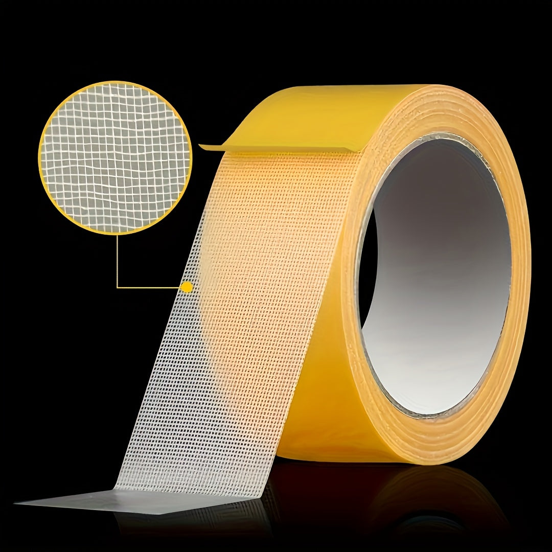 Strong double-sided tape for various surfaces, ideal for home and office repairs.