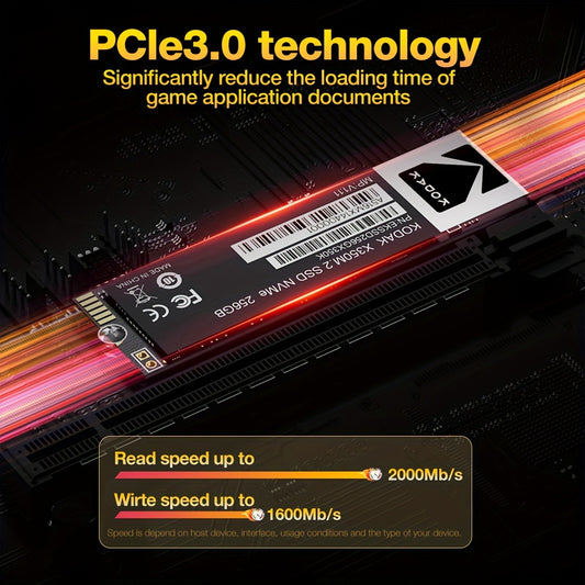 Kodak SSD M2 NVME solid state drive, available in 1TB, 512GB, and 256GB with reading speed up to 2000MB/s for laptops and desktops.