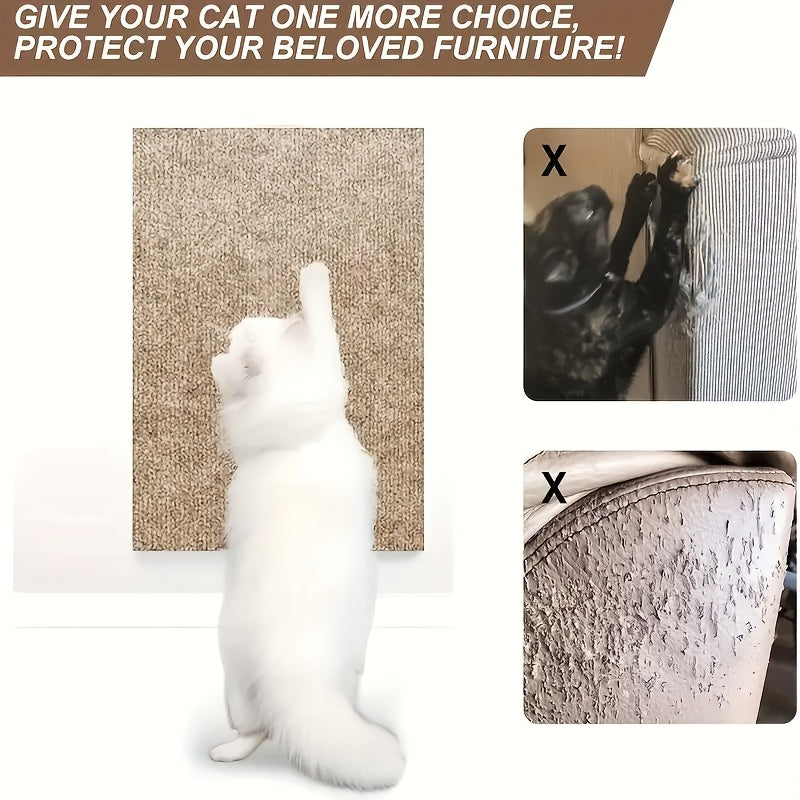 DIY self-adhesive carpet for cats, with scratching board, climbing mat, tree stand, and climbing stickers. Protects furniture and entertains cats.