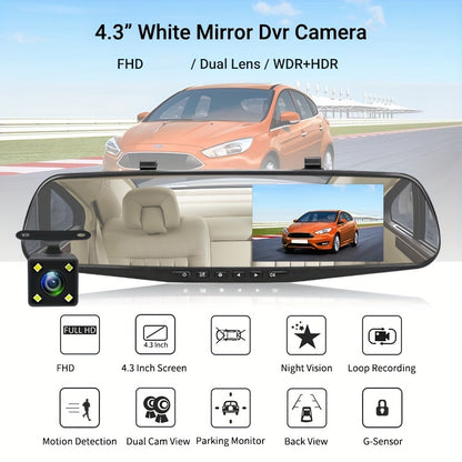 Yixingjia Car Driving Recorder installs easily with front and rear dual cameras for HD night vision and wide-angle recording.