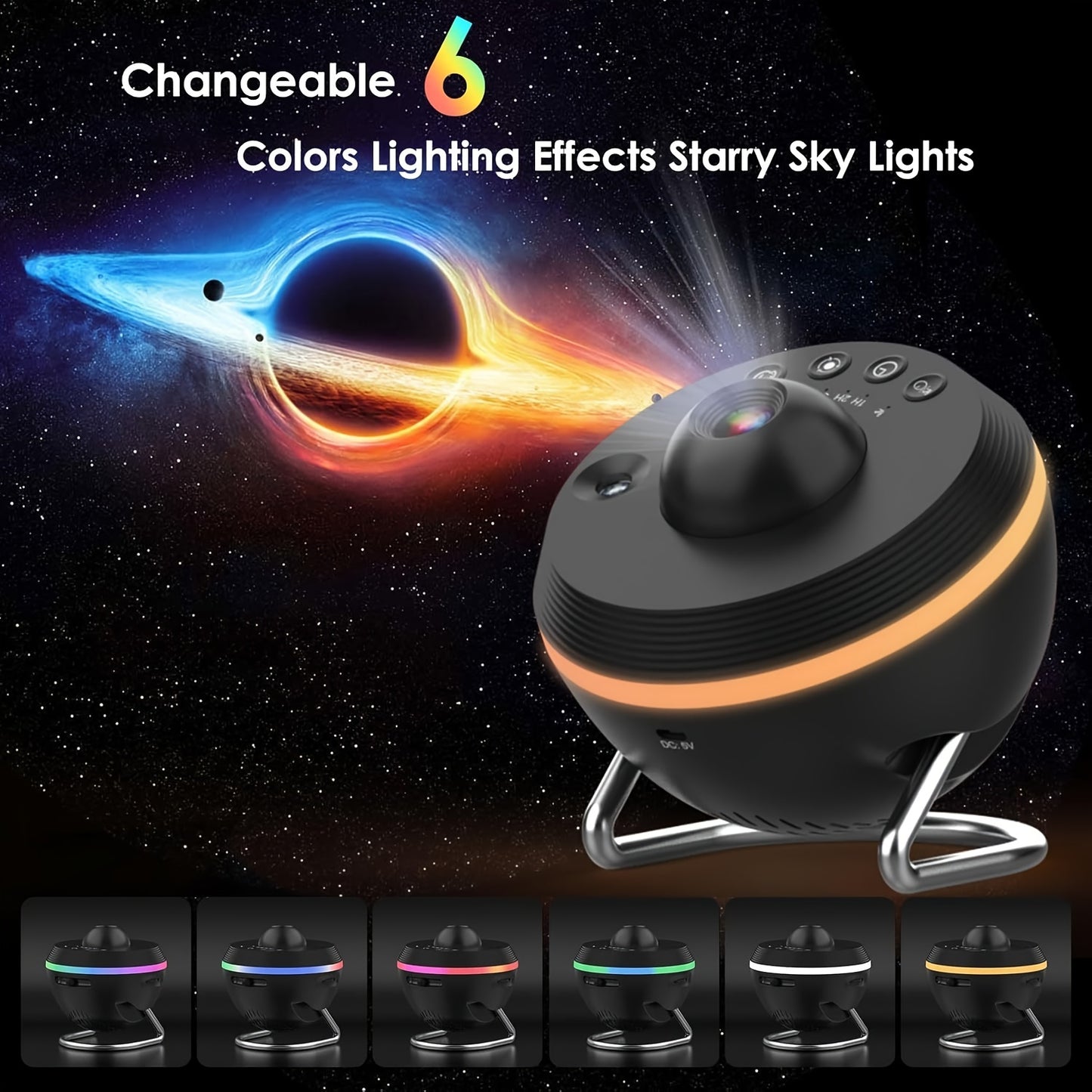 Galaxy Meteor Projector Night Light with Timer for Bedroom & Home Theater, USB Powered, HD Nebula Lamp, Adjustable Brightness, Space-Themed Visual Effects, Celestial Room Ambiance, Sleek