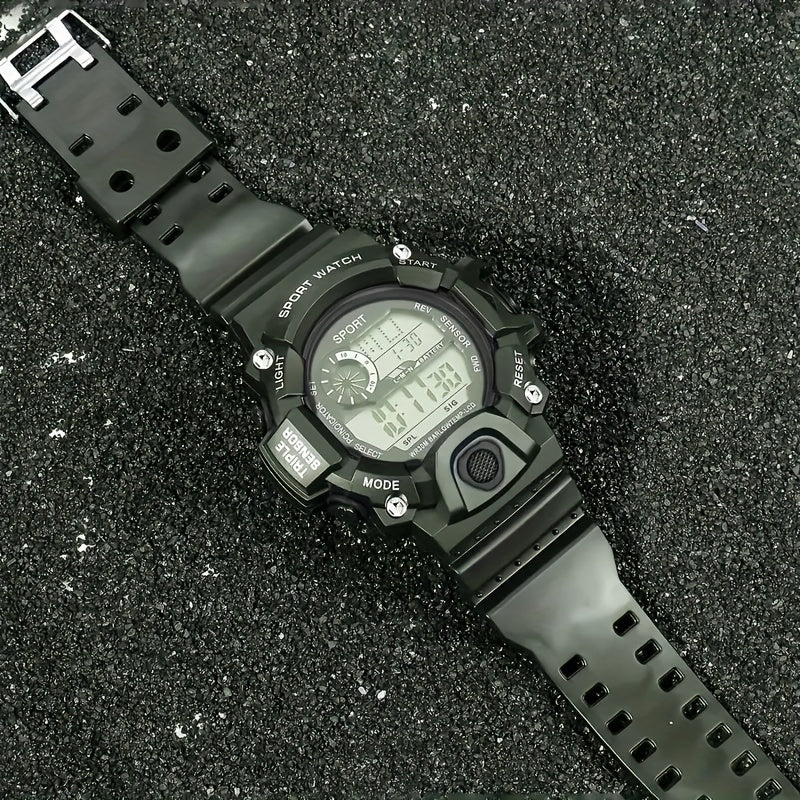 Multi-functional sports watch with electronic features for students, featuring night light, waterproof design, and alarm clock - perfect for teenagers