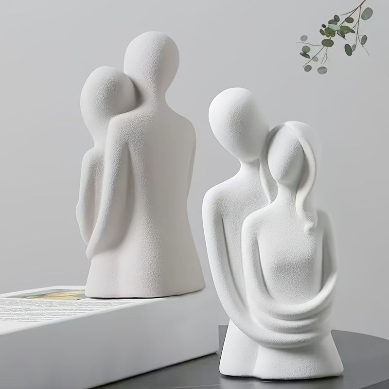 Abstract couple sculpture for indoor/outdoor decor.