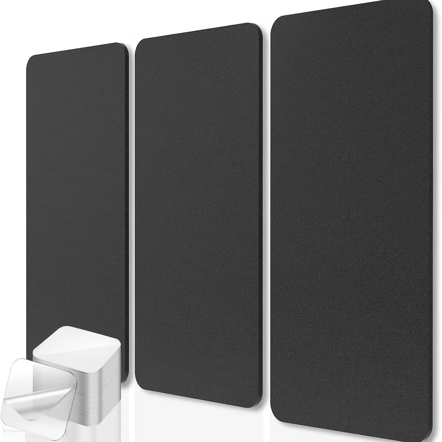 Studio-grade soundproofing panels available in black/white, measuring 60.96cm x 30.48cm x 1.02cm, ideal for recording rooms, offices, and gaming spaces. Helps reduce noise and cancel echoes.