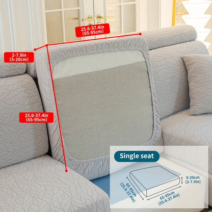 1-piece all-season red sofa cover is scratch-resistant and stain-proof, ideal for 1 to 4-seater sofas in the living room, bedroom, or office. Features a modern jacquard design, non-slip elastic, and is machine washable.