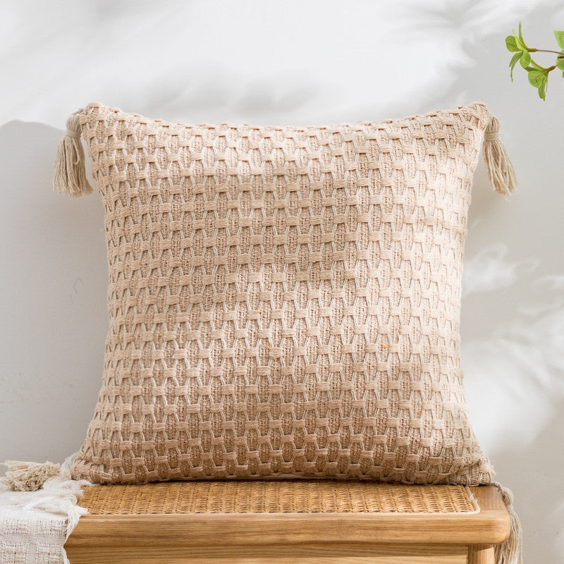 Modern minimalist jacquard knitting pillow cover - soft and stylish for living room, bedroom, office chair.