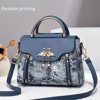 New high-end textured women's bag: stylish and practical printed handbag that can be worn as a trendy shoulder bag or crossbody for fashionable ladies.