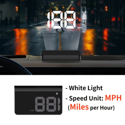 Universal car digital speedometer HUD in white & green LED, compatible with all car models, no battery needed, easy installation, simple to read speedometer. Modern and easy car accessory