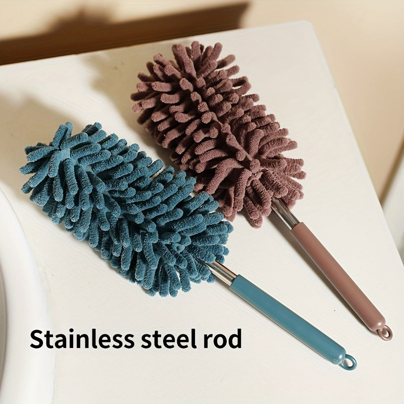 Retractable Rod Microfiber Dust Removal Brush: This cleaning tool is hand washable and suitable for use in offices, cars, windows, furniture, and ceiling fans.