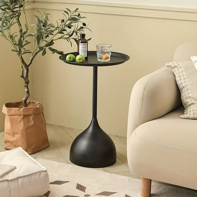 Sleek and Stylish Black Metal Coffee Table - Round Design for Small Spaces, Ideal for Living Rooms, Balconies, and Corners, Simple Assembly Required, Perfect Addition to Your Living Room Furniture