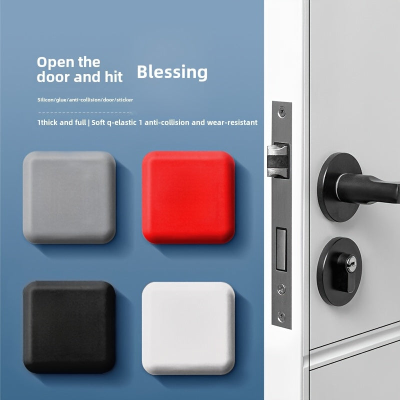 5 pieces of silicone door stoppers with anti-collision pads, door suction, Fu character design, free punching installation, and toilet handle for door buffer.