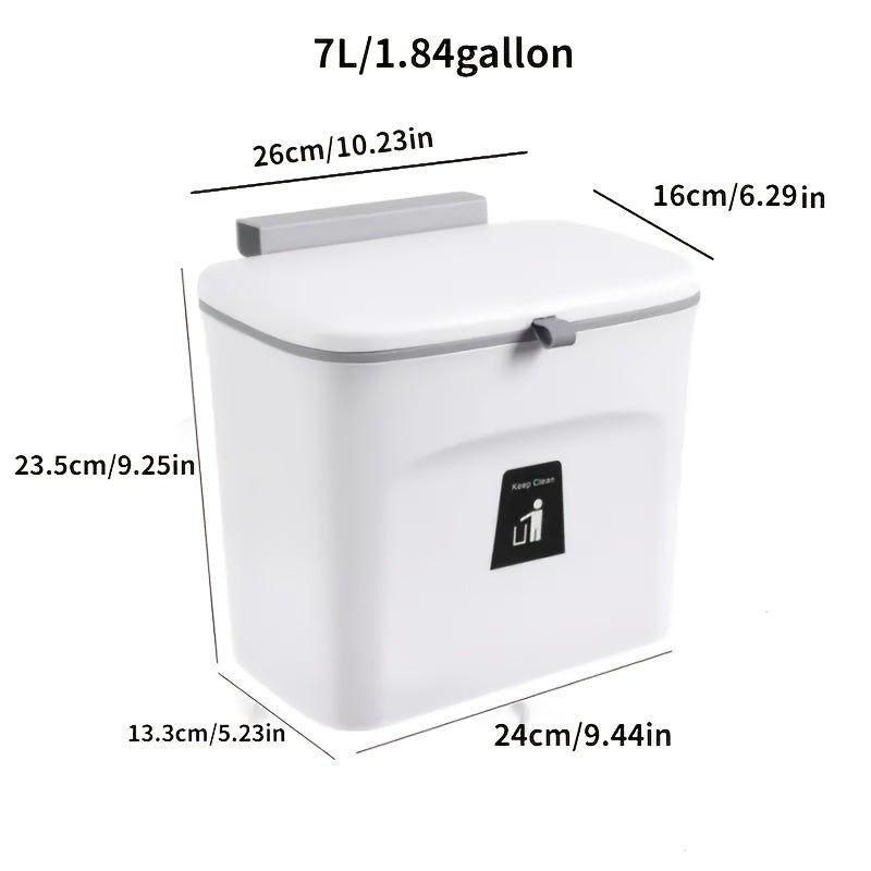 Wall Hanging Trash Can with Cabinet Door, Flip Lid Sliding Trash Can for Household Storage. Ideal for Bedroom, Bathroom, Living Room. Perfect for Diaper Changing and makes a great gift for Halloween, Thanksgiving, and Christmas.