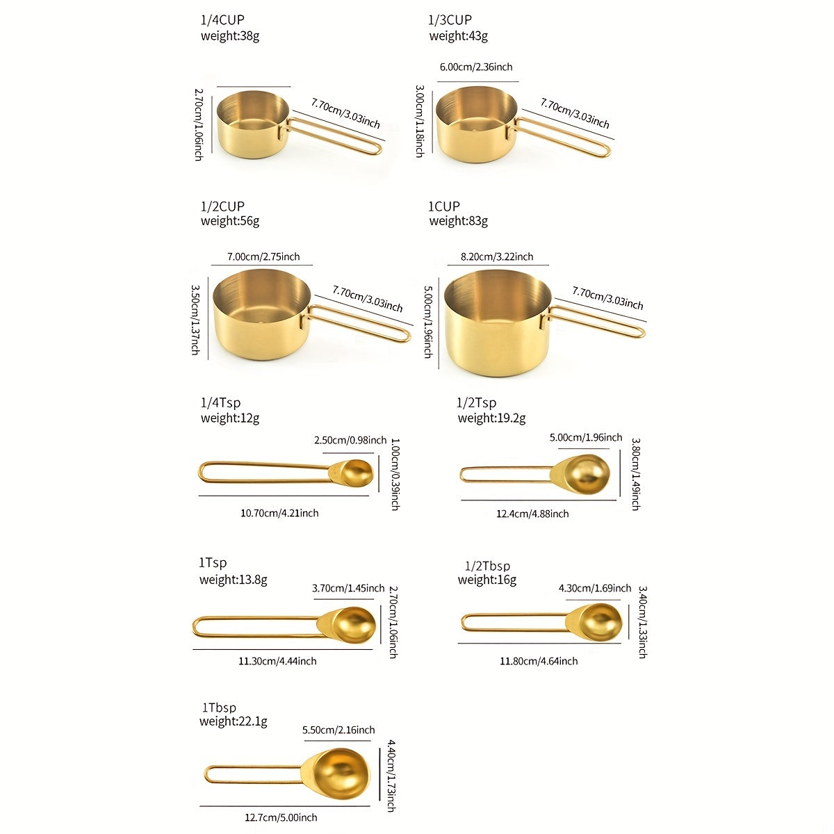 Set of 9 pieces, stainless steel measuring cups and spoons, versatile and essential tools for baking and cooking. Perfect for use in apartments and as back to school supplies. Ideal kitchen accessory for measuring ingredients accurately.