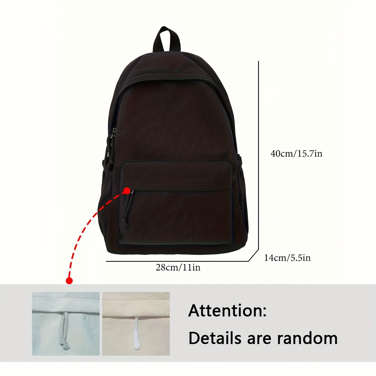 Casual, lightweight backpack for high school students in solid color. Perfect for everyday use.