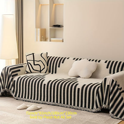 Plant pattern chenille sofa slipcover for all seasons, modern and simple design for furniture protection and home decor.