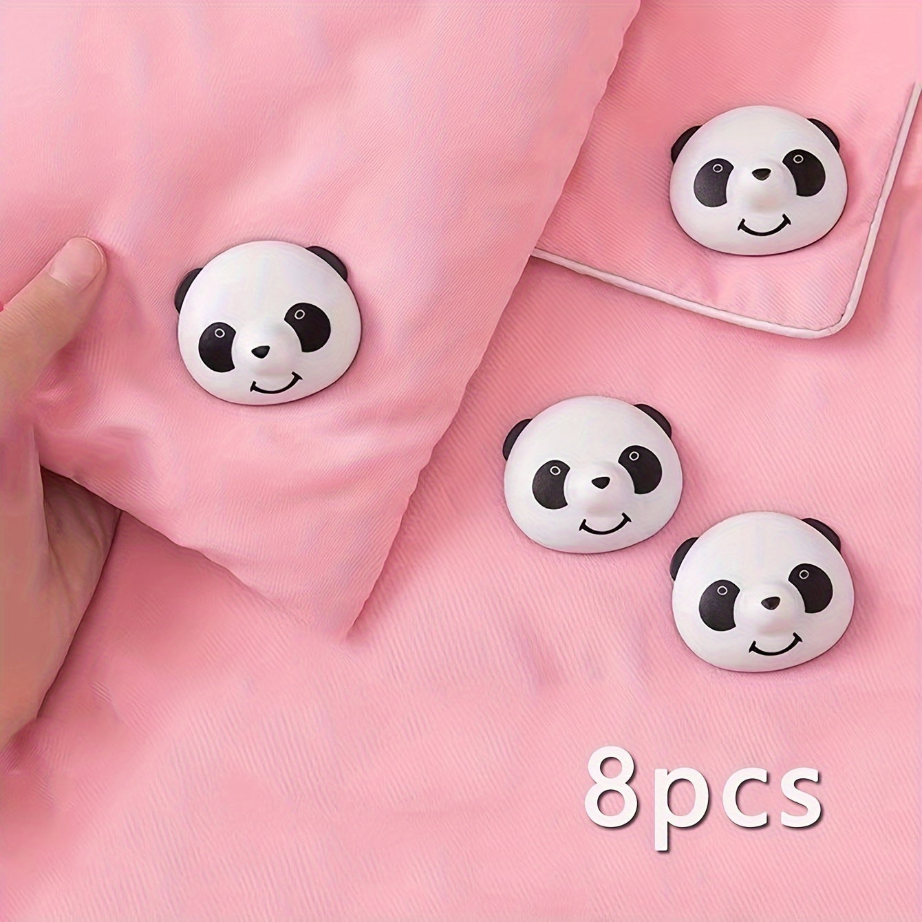 Panda Bed Sheet Clips Set of 8/16 - Secure Holders for Quilts, Cushions, and Curtains - Easy to Clean, Non-Slip Design, Multiple Pieces in Pack