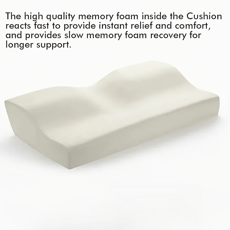 Memory Foam Orthopedic Sleeping Pillow with Head and Neck Support Contour, Ideal for Bedroom or Living Room