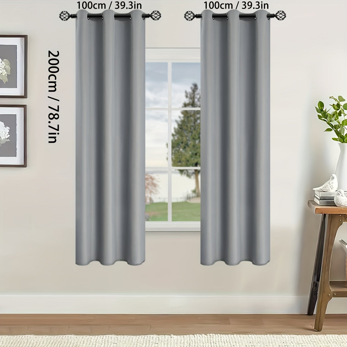 Two-Pack of Modern Blackout Curtain Panels: Keep out the sun with these thermal insulated curtains featuring a twill weave, grommet top design. Made of 100% polyester, these un-corded panels are perfect for the living room, bedroom, or any other room in