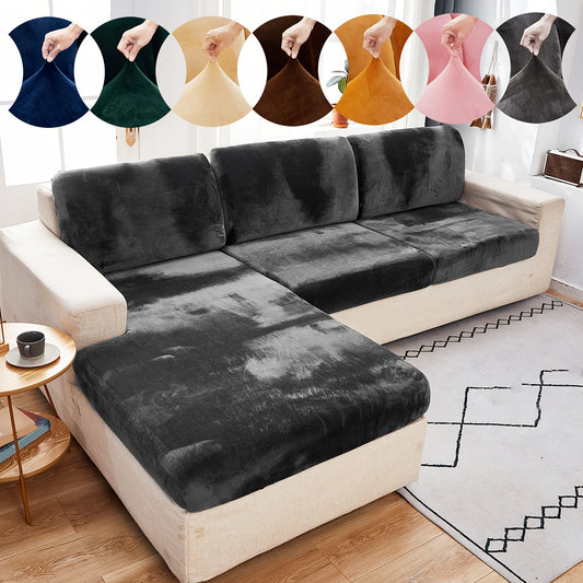 Velvet sofa slipcover/pillowcase for pets, dust-proof and fuzzy couch cover for home decor.