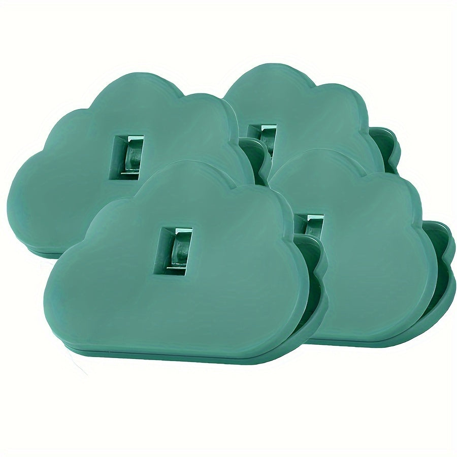 Set of 2/4 cloud shaped food bag clips for easy sealing and keeping food fresh. These clips are reusable, moisture-proof and dust-proof, and can be used on all kinds of plastic bags and snack bags, as well as kitchen storage boxes. A convenient kitchen