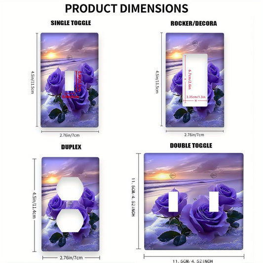Стенная панель с дизайном лавандовых роз и крышкой для выключателя. Улучшите интерьер и экстерьер в спальнях, кухнях, домах и ванных комнатах. Блок питания не включен.
