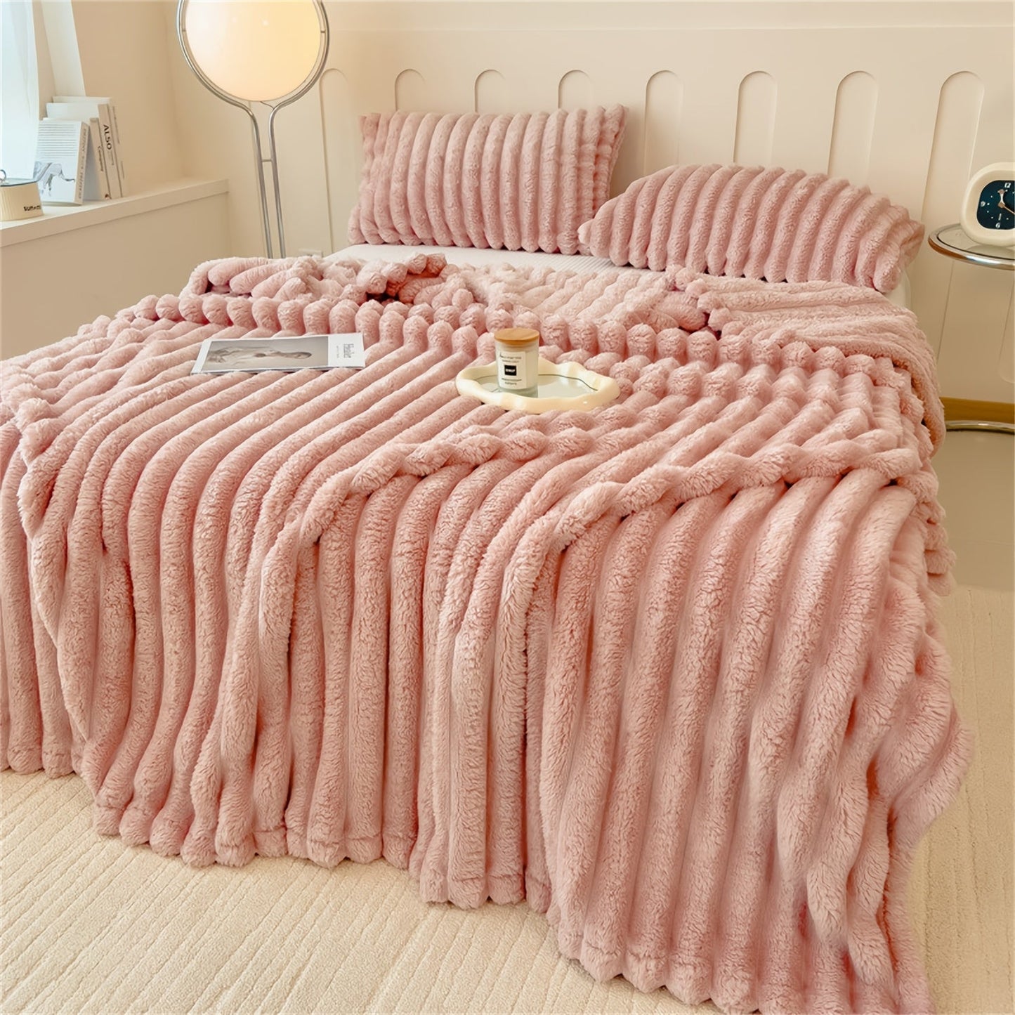 Indulge in the luxury of a Soft Plush Faux Rabbit Blanket - Cozy, Warm, and Stylish for Home, Work, or On the Go - Perfect Gift for Any Occasion