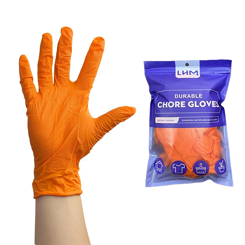 LHM offers a pack of 20/40/60 8mm Nitrile Gloves that are ambidextrous, waterproof, latex & PVC free. They are thick, durable, non-slip, lightweight, and feature a diamond texture. Perfect for household, pet care, industrial repair, outdoor, kitchen