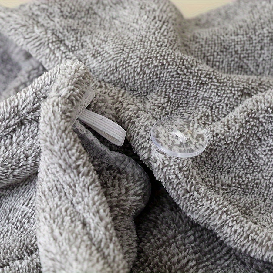 Soft, quick-dry hair towel wrap made with ultra-absorbent bamboo charcoal fiber.