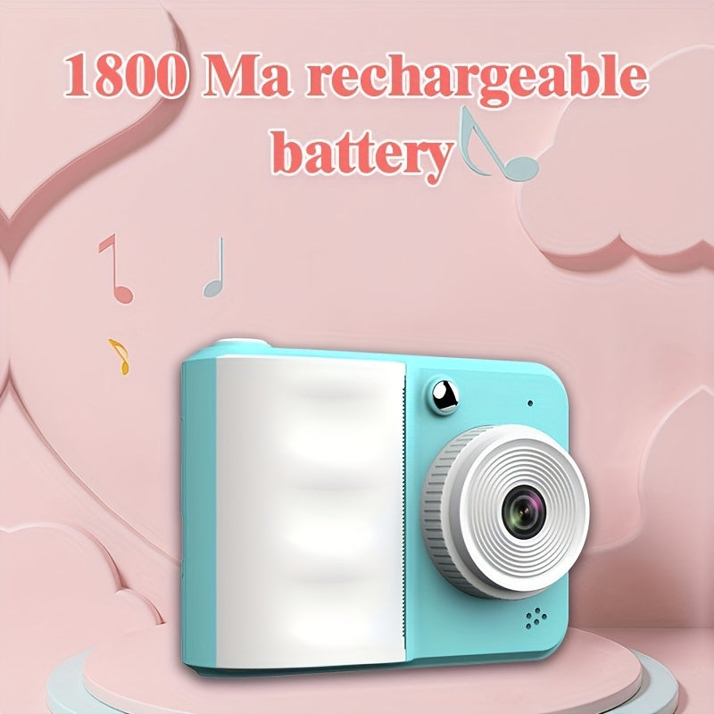 Kid's digital camera with printing, portable multifunctional photo printer camera with rechargeable lithium battery - creative painting and photography gift.