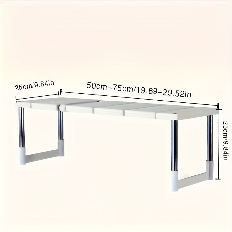 Under Sink Organizer Rack with Pull-Out Shelf - Stainless Steel and Plastic Free-Standing Storage Unit, Multifunctional Organizer for Kitchen and Bathroom Cabinets, Space-Saving Solution