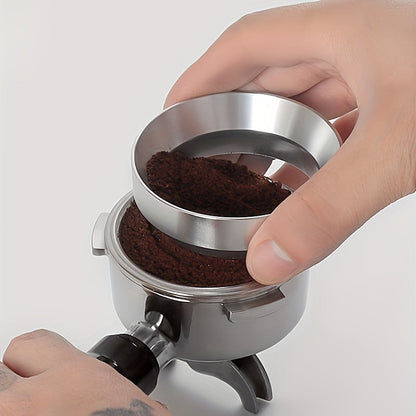 Durable Espresso Barista Tool: Aluminum Alloy Magnetic Round Ring Coffee Dosing Ring for 51mm, 53mm, and 58mm.