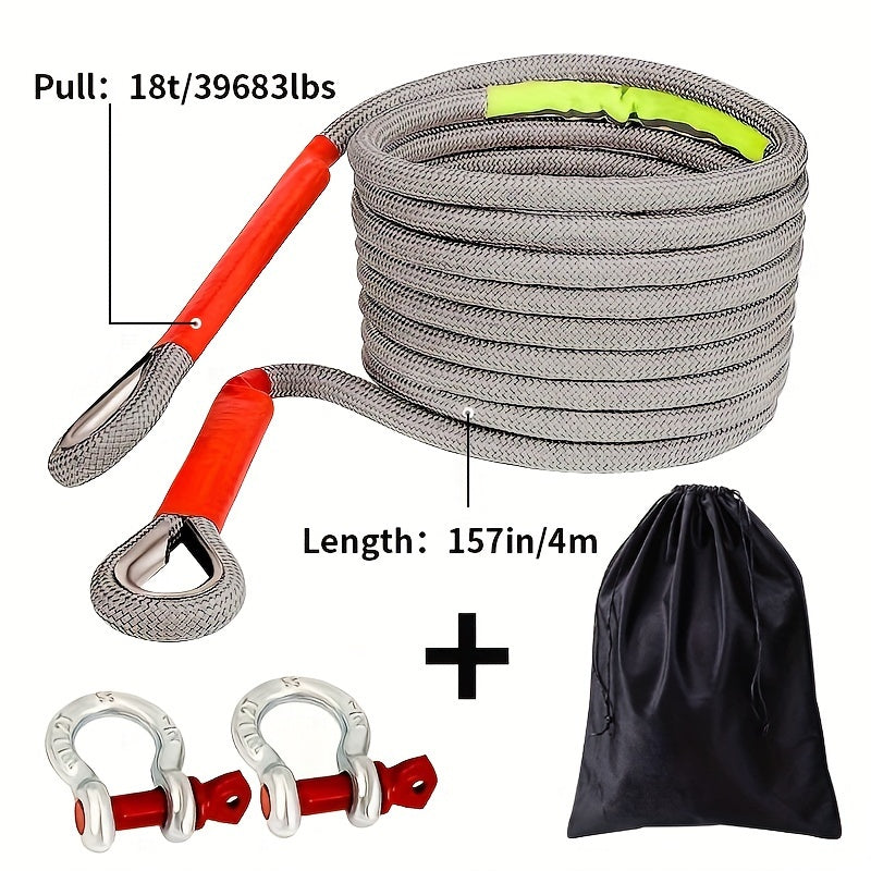 Off-road and SUV Special Traction Rope, 18143.69KG/18T, Car Rescue Hook.