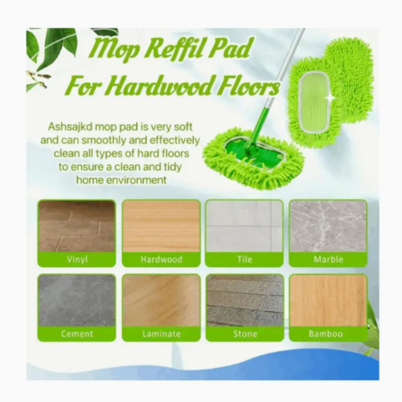 Four washable microfiber mop pads are included in this set, which can be reused over and over. These cleaning cloths are designed to be compatible with the Swiffer Sweeper and are made of super absorbent knit fabric. They are perfect for use in the