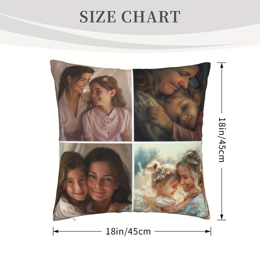 Create Your Own Photo Decorative Pillow Cover 45.72x45.72 cm Single-Sided Print, Customize Your Square Throw Pillow Case - Made of Polyester Knit Fabric, Multicolor, Perfect for Ages 14 and Up