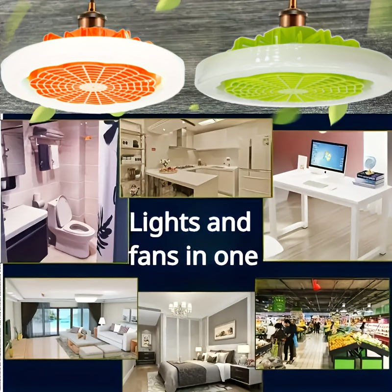 Enhance your home decor with this versatile Green/Orange LED Light and Fan combo. It is easy to install and portable, making it perfect for any room in the house. The light and fan can be used separately to save space and the remote control adds