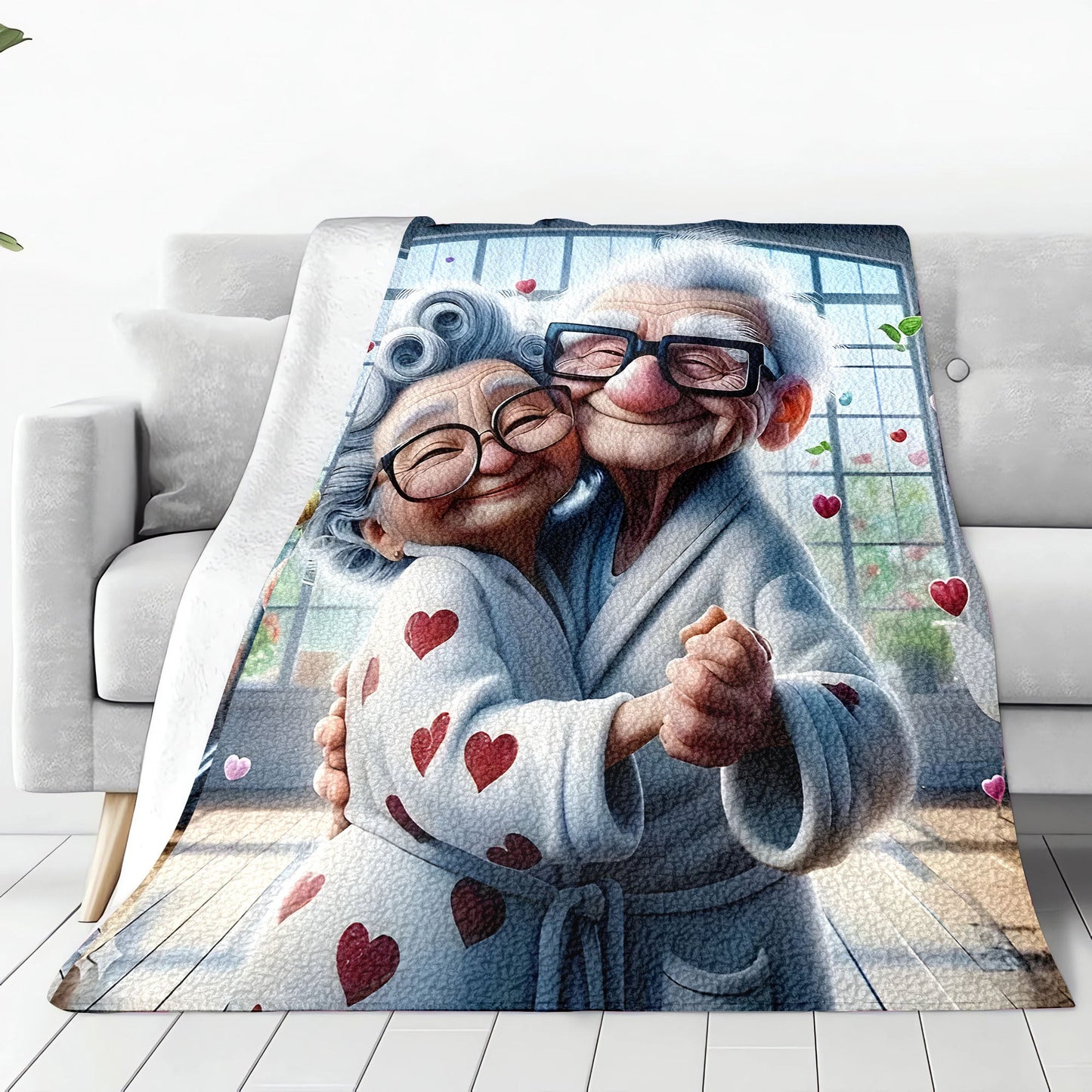 Stay warm and cozy with our 1 piece Elderly Dancing Grandparents designed Flannel Fleece Blanket, perfect for all seasons. This soft and hypoallergenic throw is ideal for home, office, bed, camping, or travel. Made from 100% polyester, it is machine