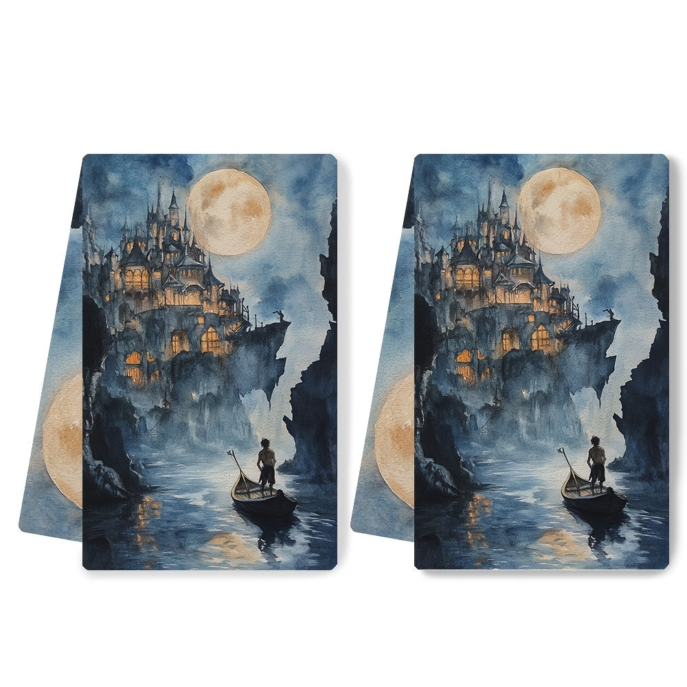 Set of 2 Kitchen Towels, The Secret Of Monkey Island Design, Luxuriously Soft and Absorbent Dish Hand Towels for Holiday Decor, Machine Washable, 16x24 Inch - Item Number 2KYSYS1218635