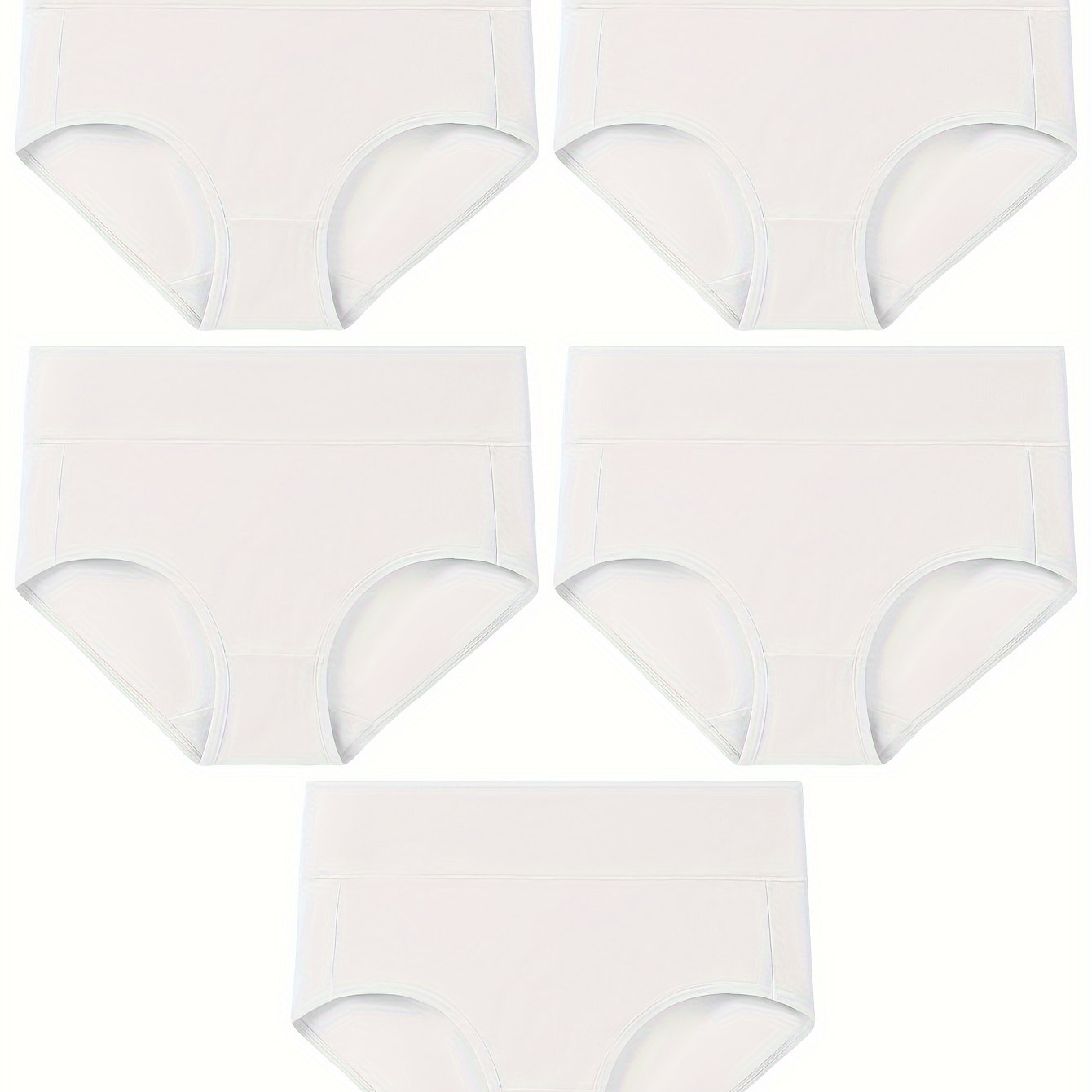 Set of 5 women's high-waisted triangle panties