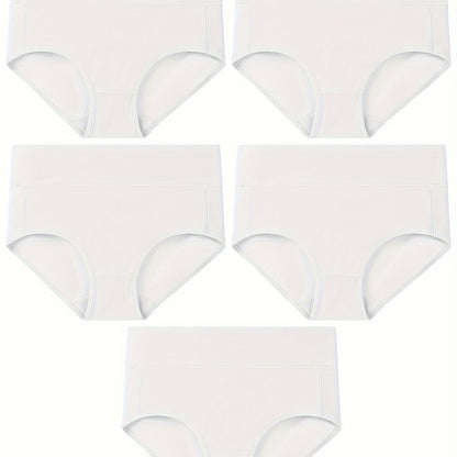 Set of 5 women's high-waisted triangle panties